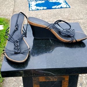 Kenneth Cole Black Wedge Sandal